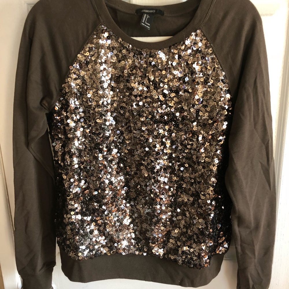 Brown sequin sweater